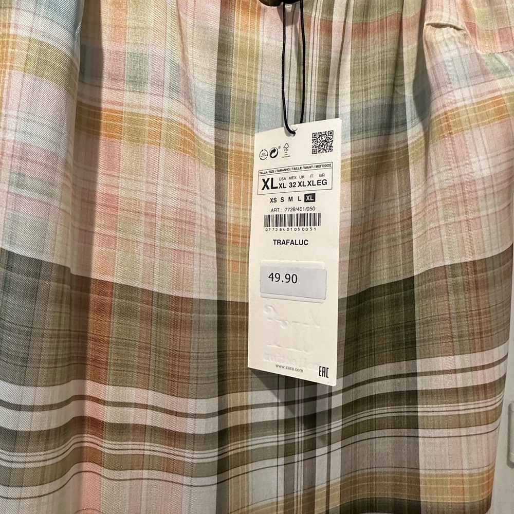 Zara plaid slip dress NWT - Picture 2 of 2